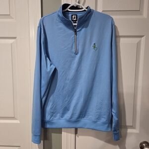 FootJoy Men's Light Blue Zip-Up Pine Tree